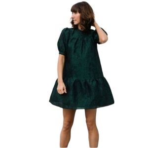 Moon River Ruffled Puff Sleeve Mini Dress Size M